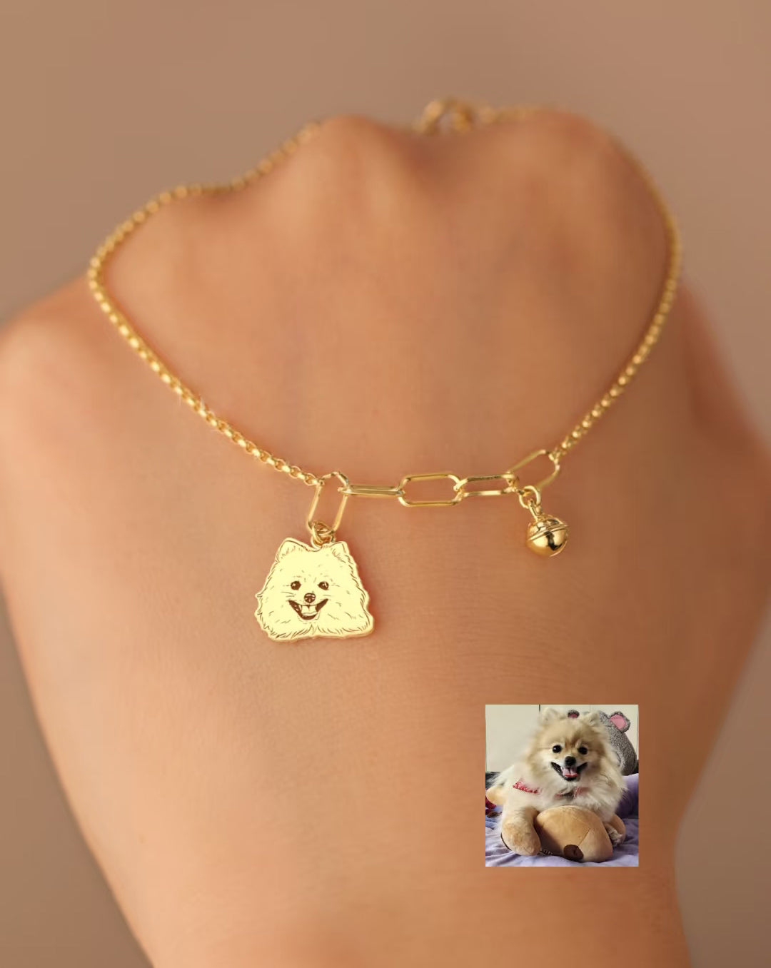 Forever Love Memorial Jewelry - Custom Photo Engraving Necklace & Bracelet for Pet/Human Portrait