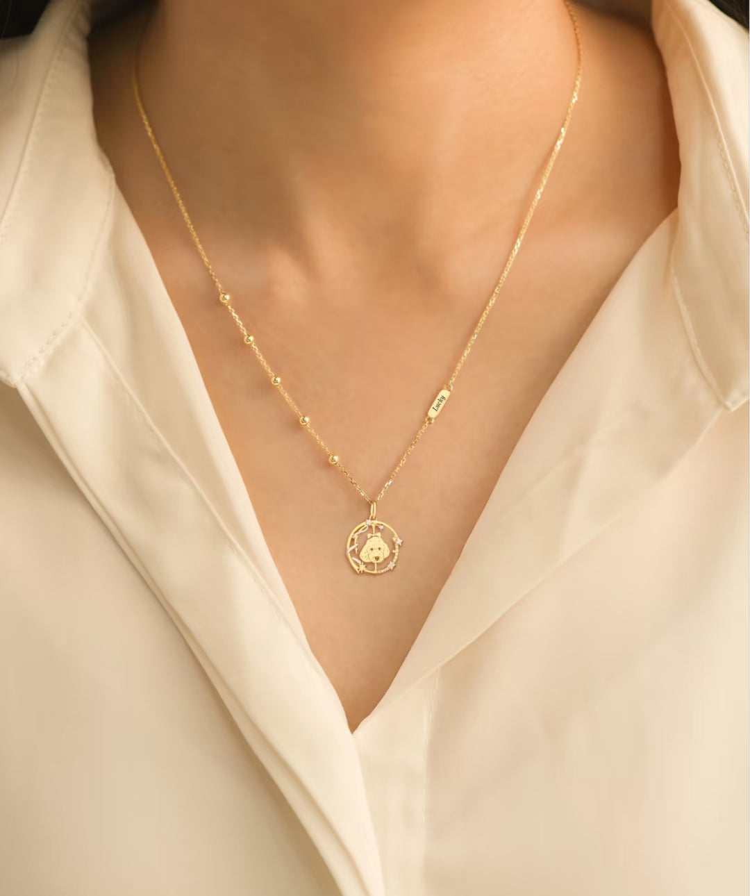 Forever Love Memorial Jewelry - Custom Photo Engraving Necklace & Bracelet for Pet/Human Portrait
