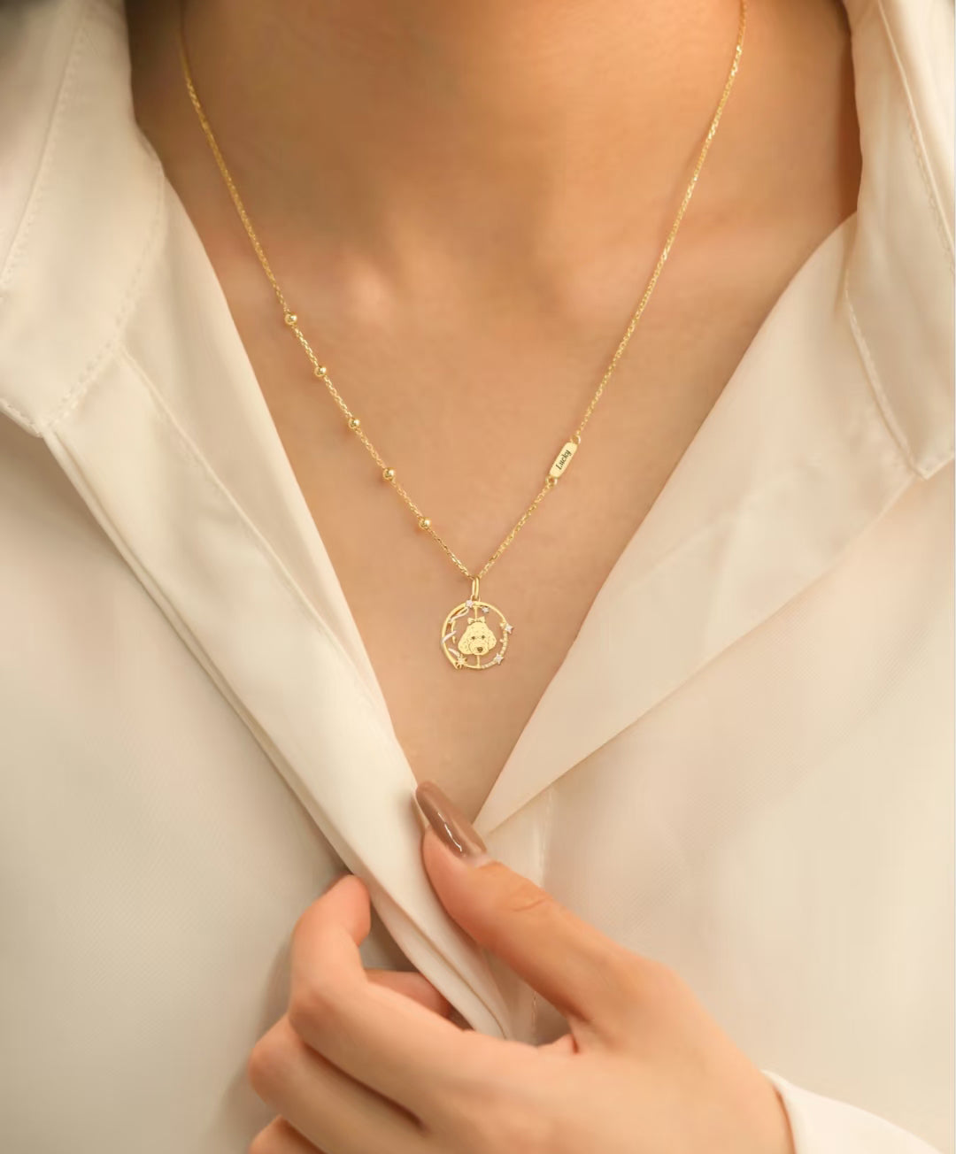 Forever Love Memorial Jewelry - Custom Photo Engraving Necklace & Bracelet for Pet/Human Portrait