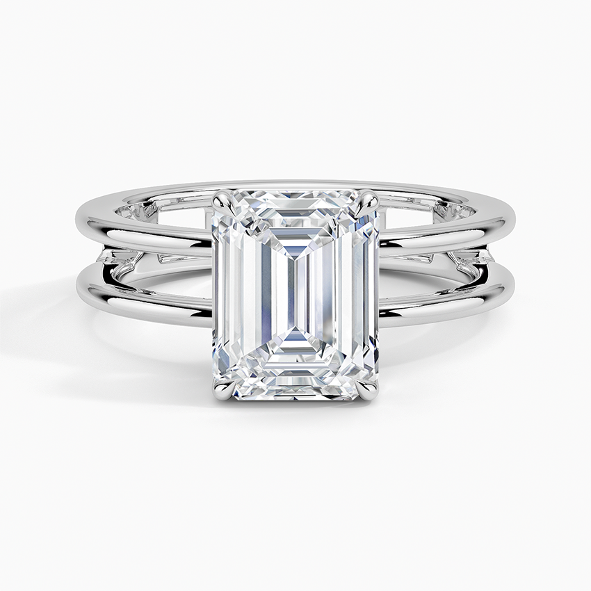 Aimee Open Double Band Solitaire Engagement Ring