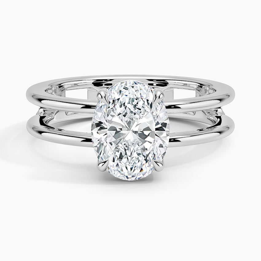 Aimee Open Double Band Solitaire Engagement Ring
