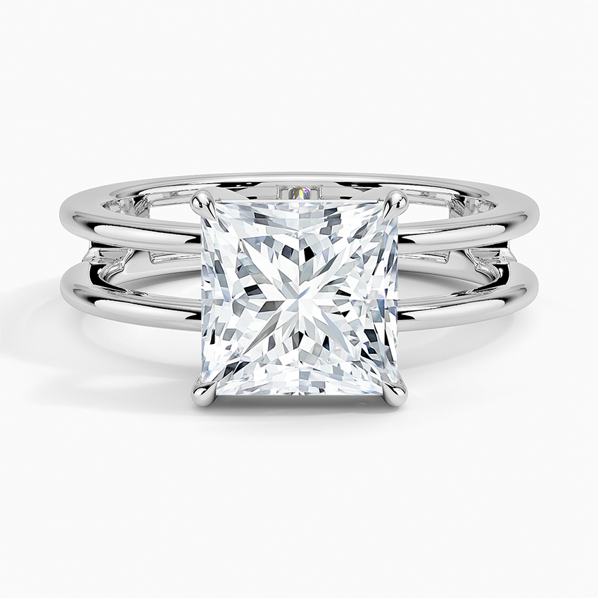 Aimee Open Double Band Solitaire Engagement Ring
