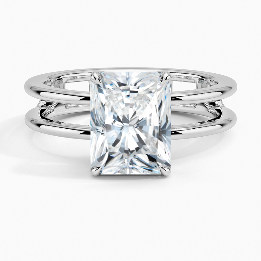 Aimee Open Double Band Solitaire Engagement Ring