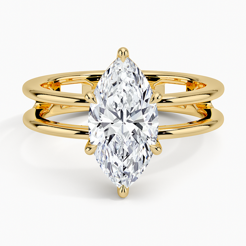 Aimee Open Double Band Solitaire Engagement Ring