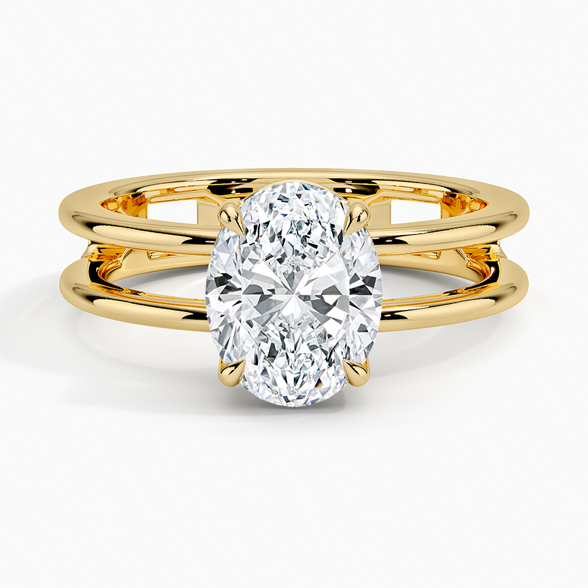 Aimee Open Double Band Solitaire Engagement Ring