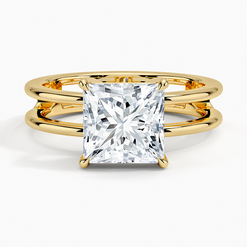 Aimee Open Double Band Solitaire Engagement Ring