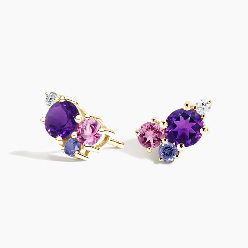 Hibiscus Bouquet Earrings in Silver