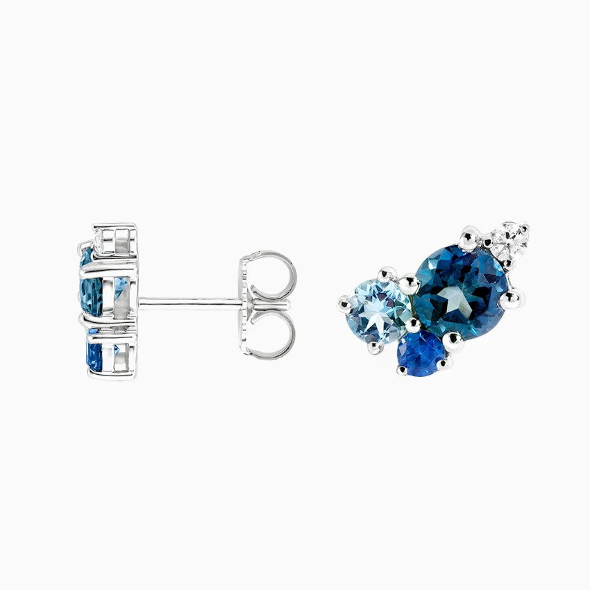 Hibiscus Bouquet Earrings in Silver