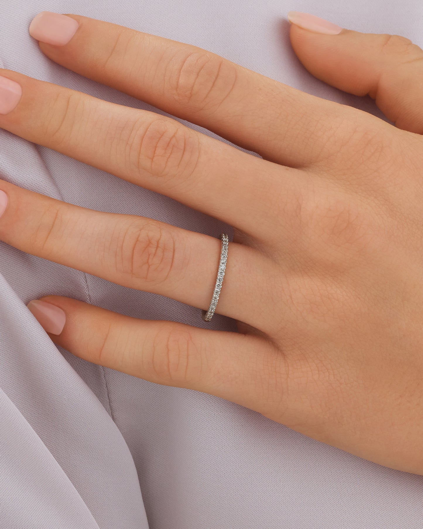 Wedding Band with 1/5 Carat TW of Diamonds in 14kt White Gold