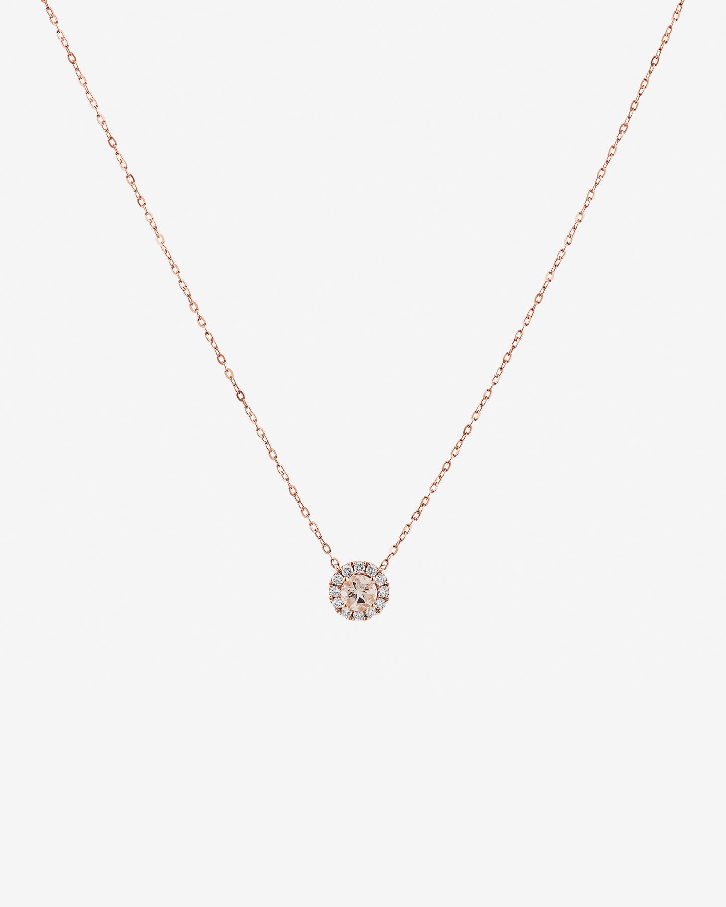 Pendant with Morganite & 0.14 Carat TW of Diamonds in 10kt Rose Gold