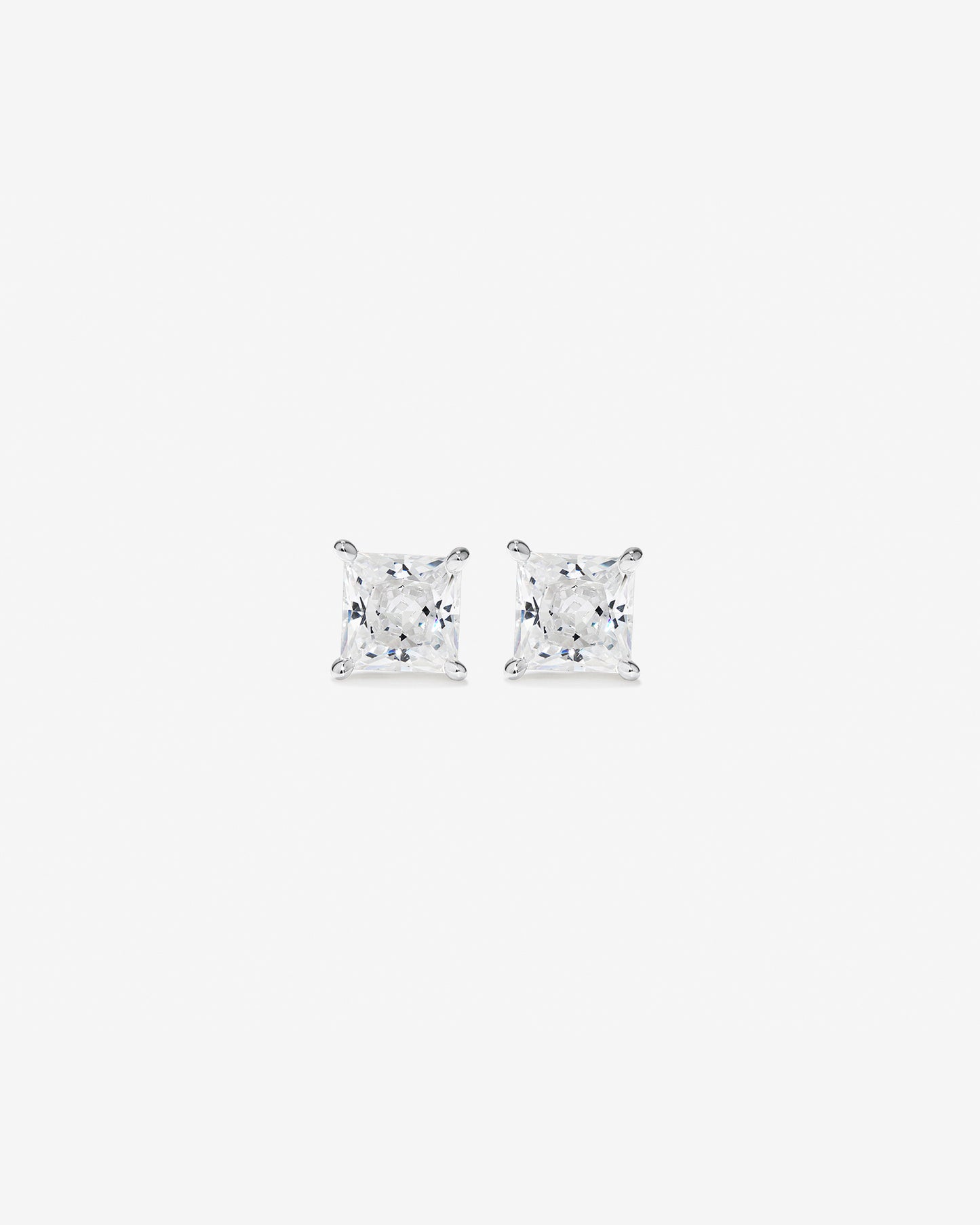 Stud Earrings with Cubic Zirconia in Sterling Silver