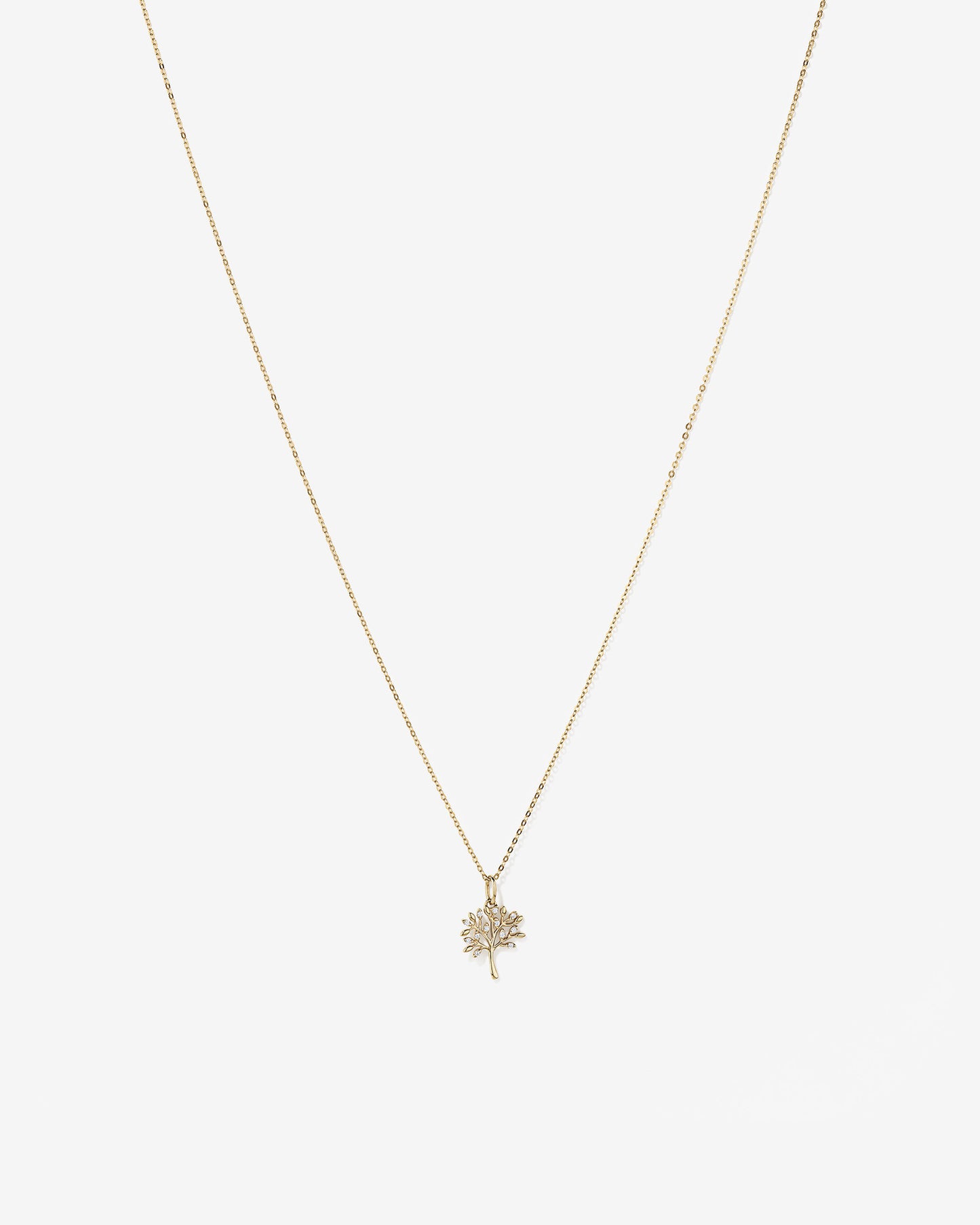 Cubic Zirconia Tree of Life Pendant Necklace in 10kt Yellow Gold