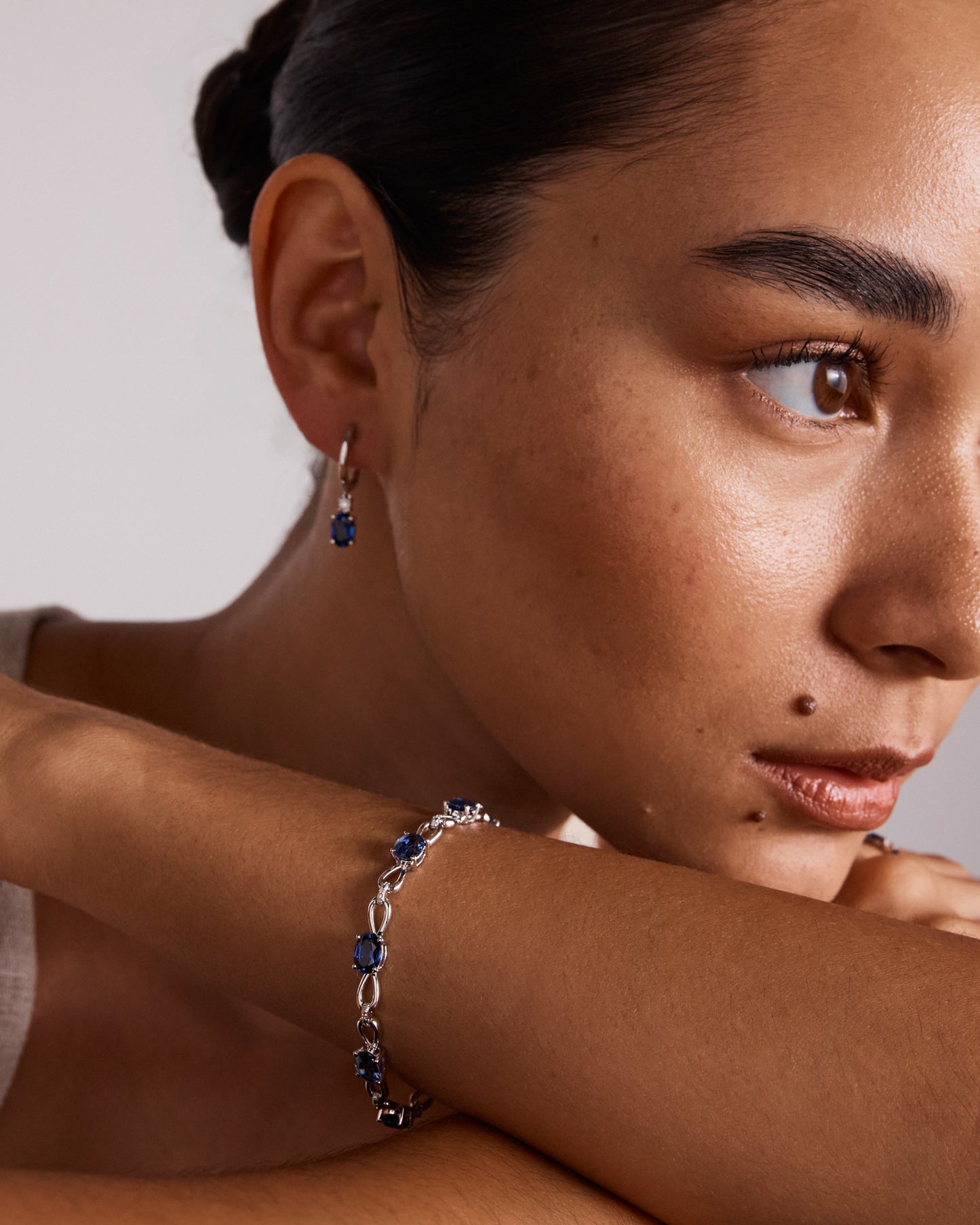 0.25 Carat TW Diamond Halo Everlight Drop Huggie Earrings in Sterling Silver