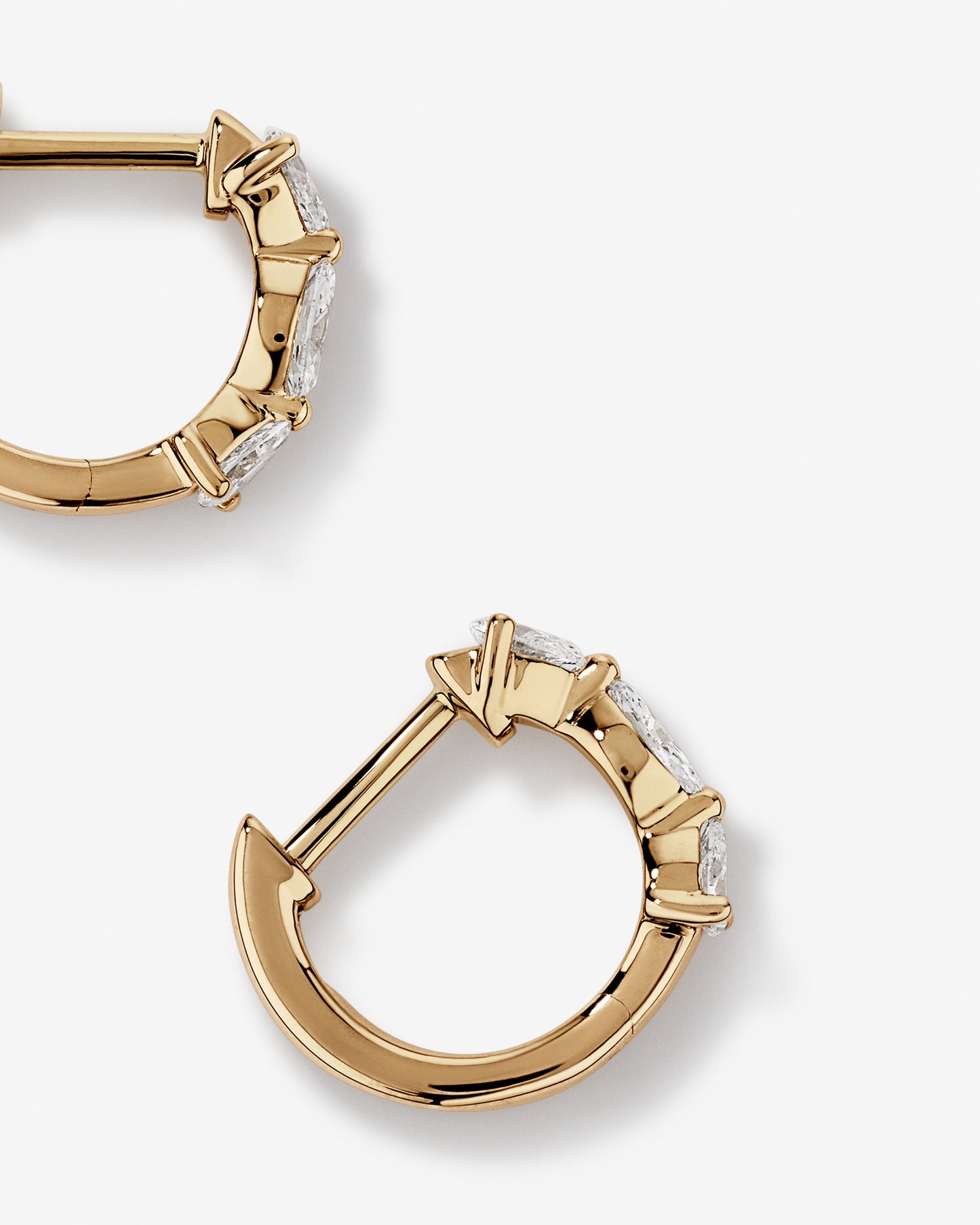 0.36 Carat TW Fancy Cut Laboratory-Grown Diamond Huggie Earrings in 10kt Yellow Gold