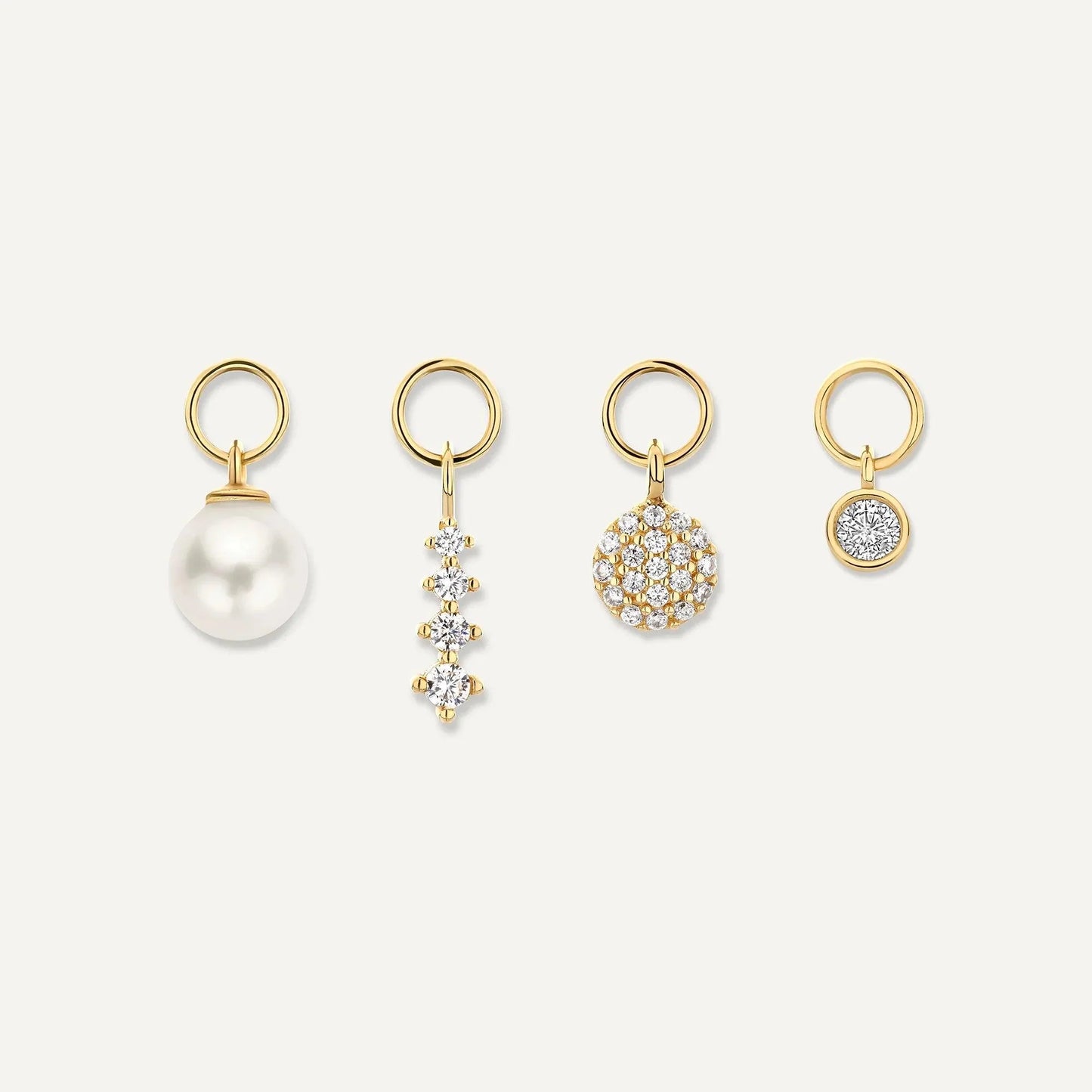 Pave Moissanite Round Hoop Charm
