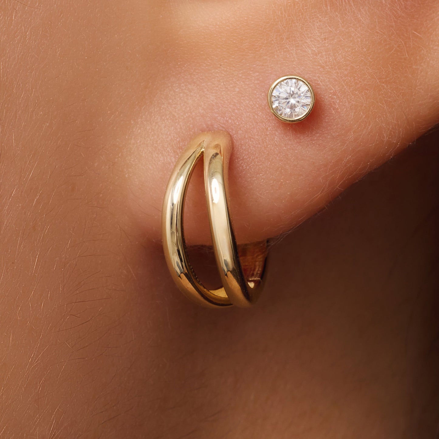 Essential Double Huggie Hoops (12mm)
