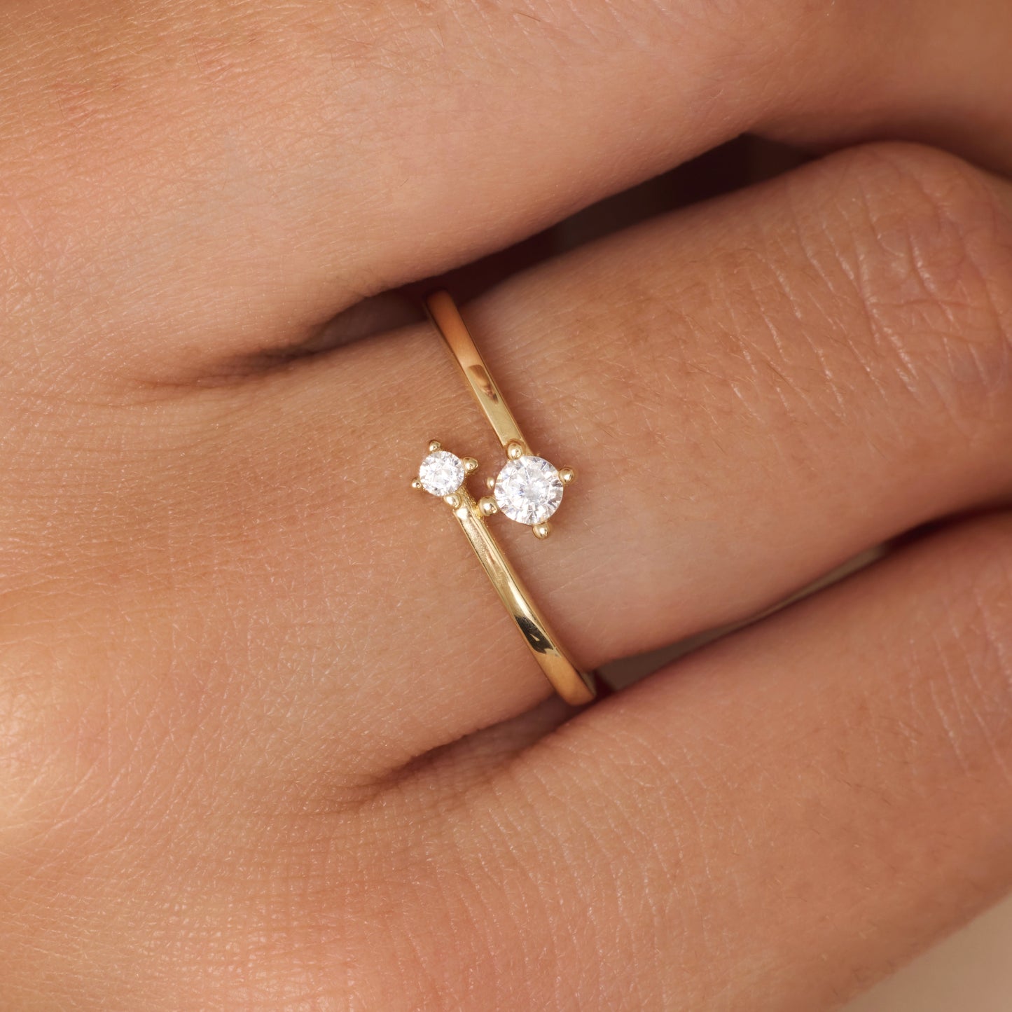 Cubic Zirconia Duo Ring