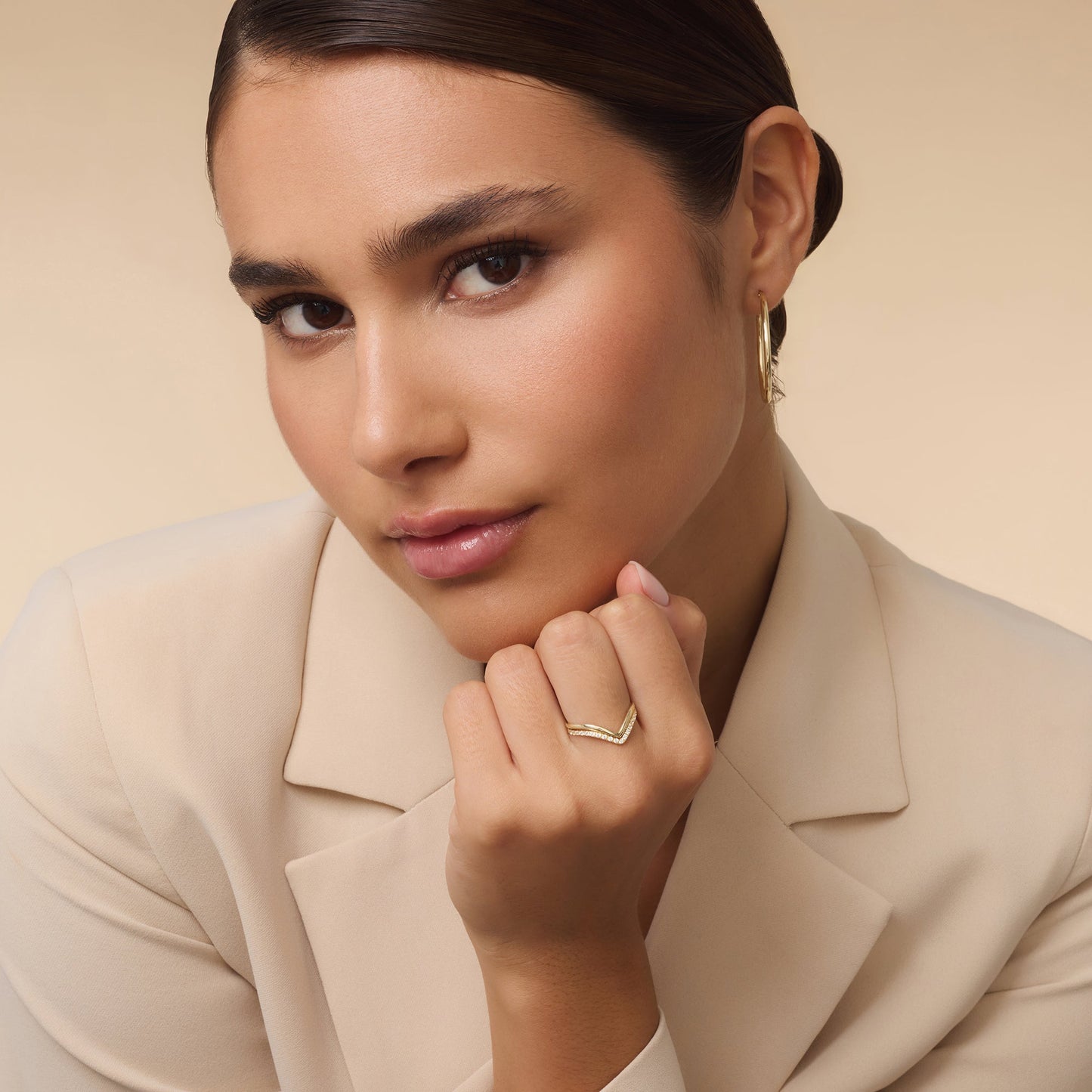 Cubic Zirconia Wishbone Ring
