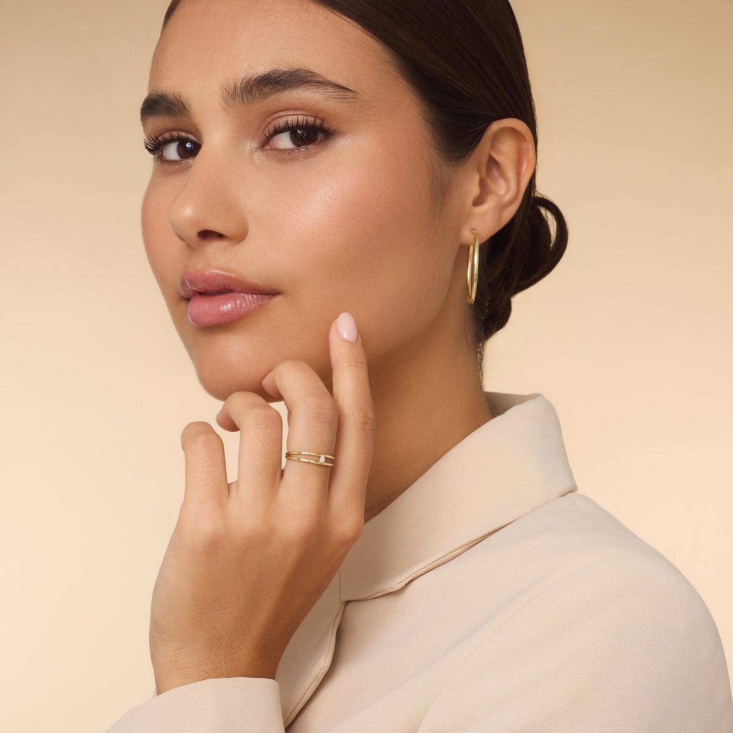 Cubic Zirconia Double Stacker Ring