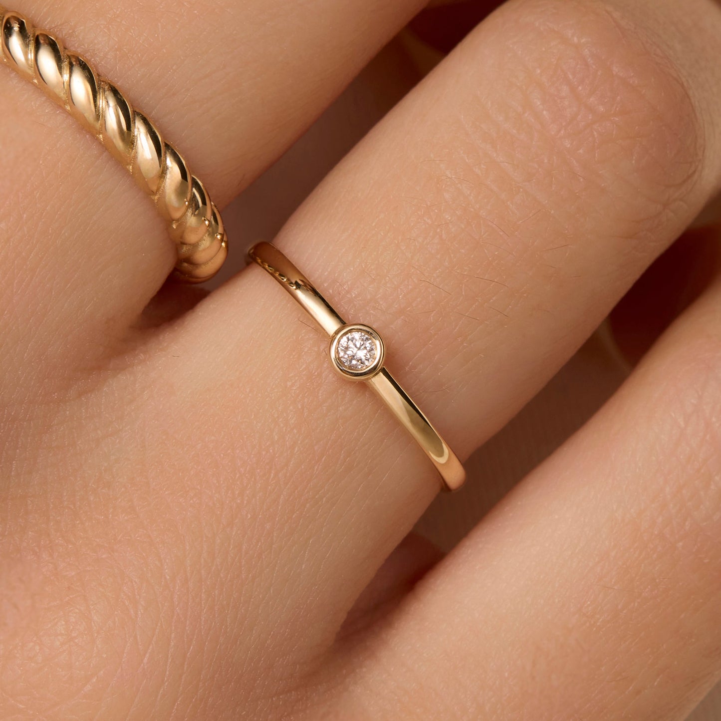 Bezel Set Diamond Ring (0.05 ct)