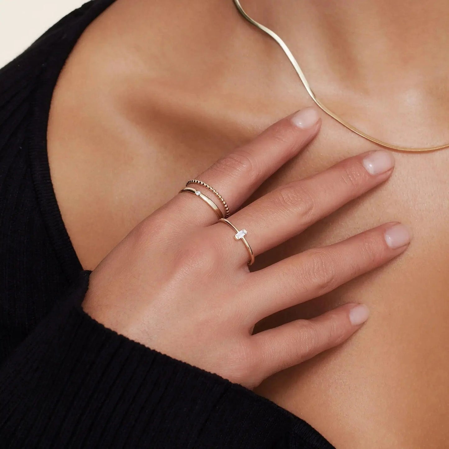 Moissanite Tension Ring