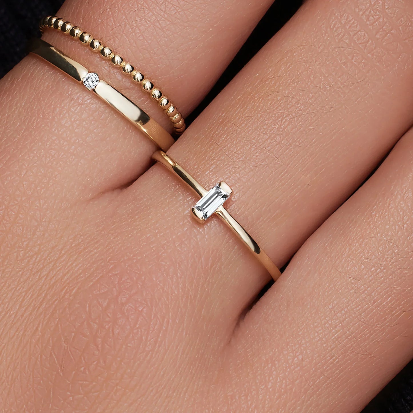 Vertical Baguette Cut Moissanite Ring