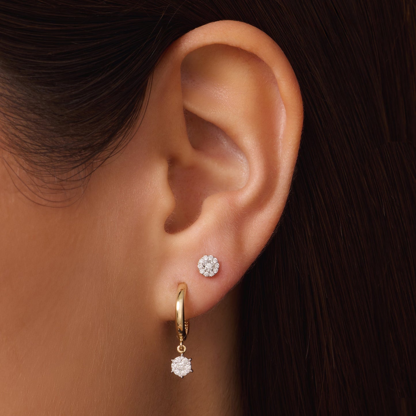 Diamond Halo Studs (0.06 ct)