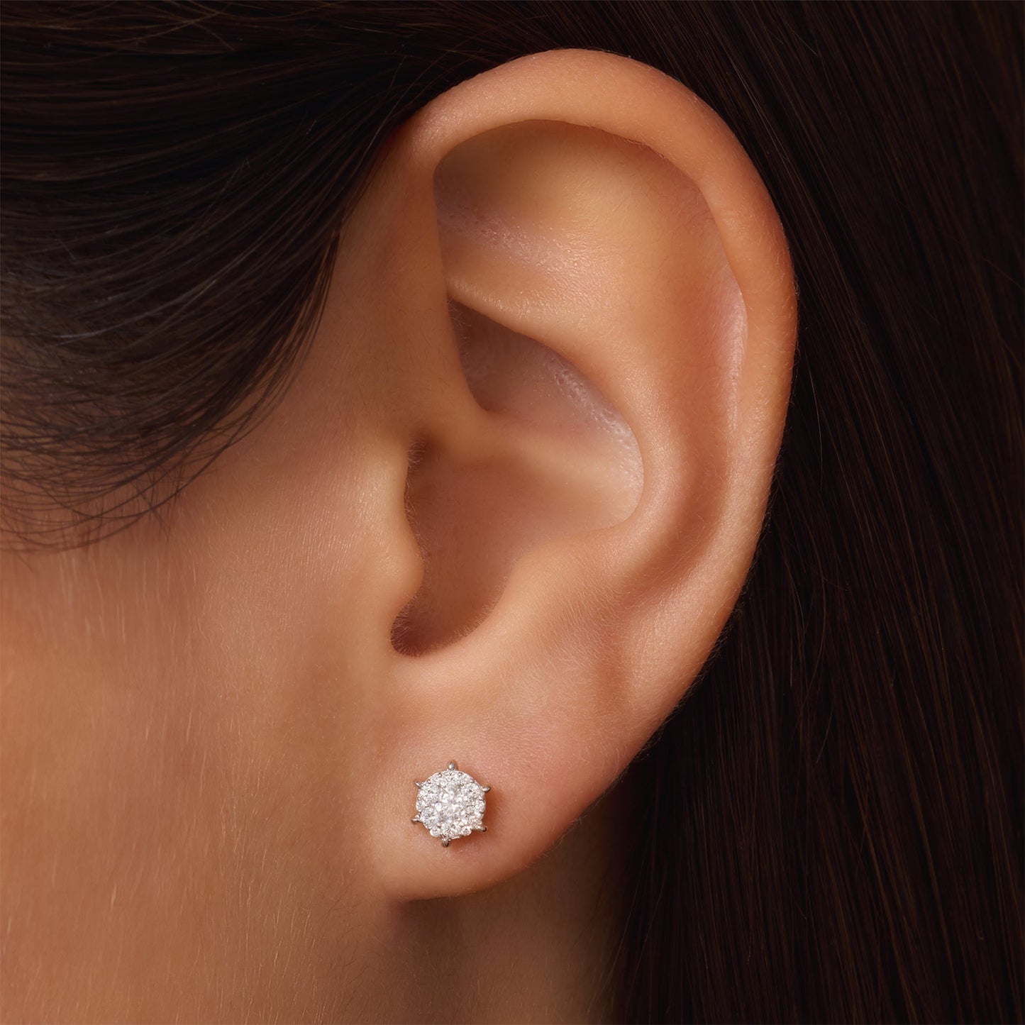 Six Prong Diamond Cluster Studs (0.20 ct)