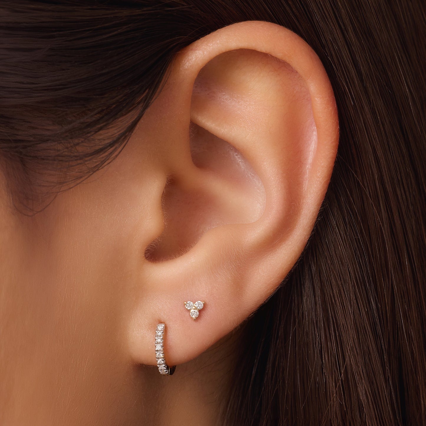 Pav¨¦ Diamond Small Huggie Hoops (10mm) (0.06 ct)