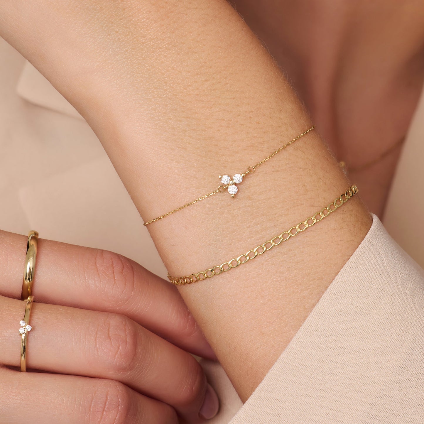 Cubic Zirconia Lotus Bracelet