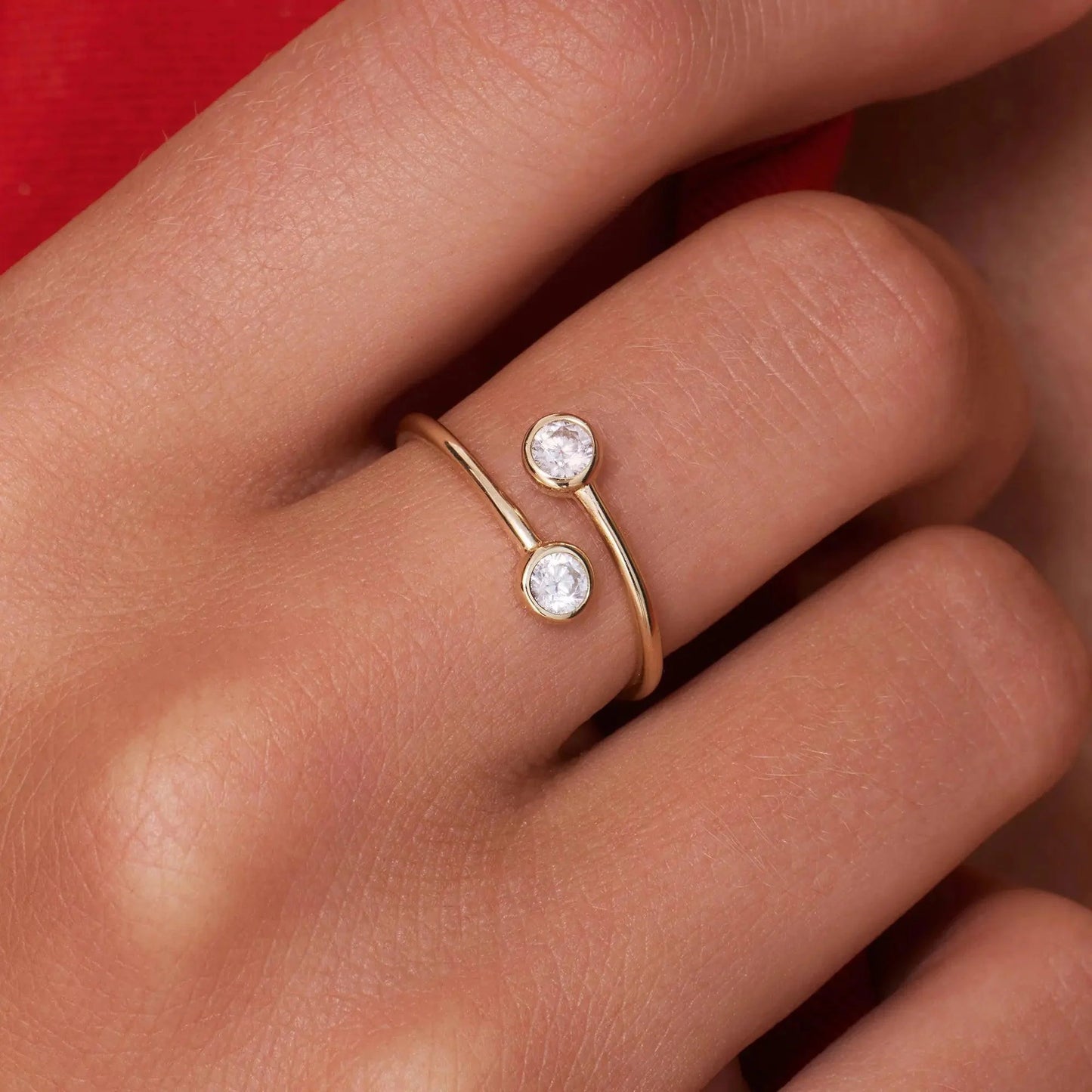 Moissanite Open Spiral Ring