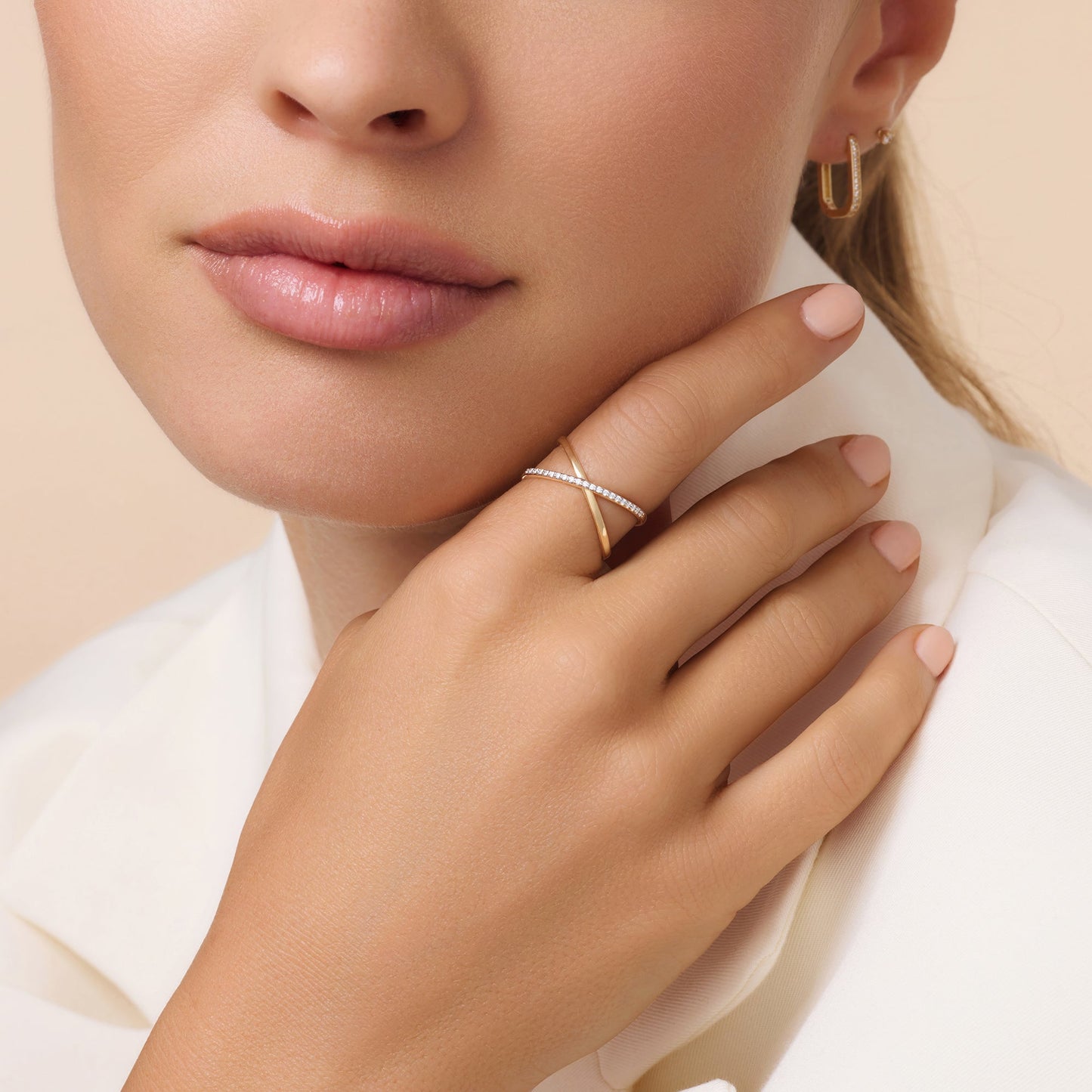 Diamond X Ring (0.06 ct)