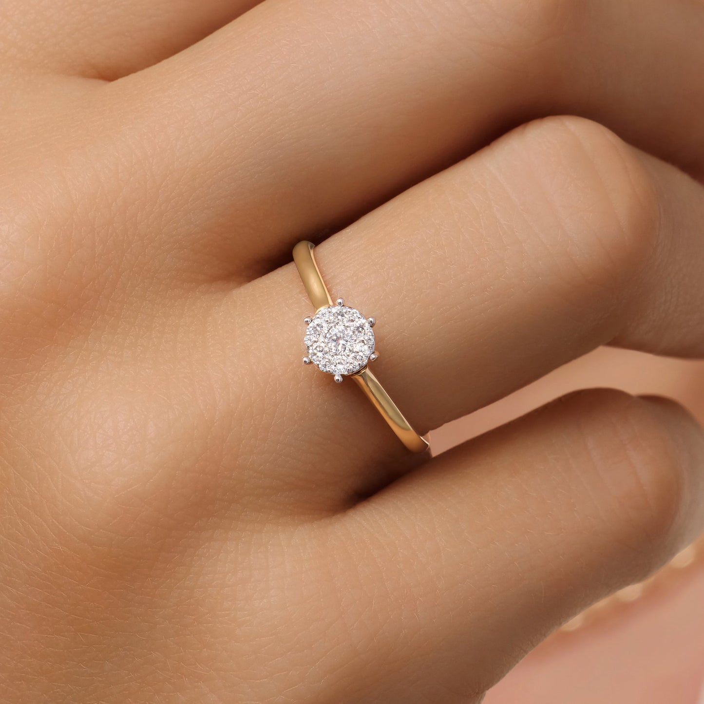 Six Prong Diamond Cluster Ring (0.14 ct)