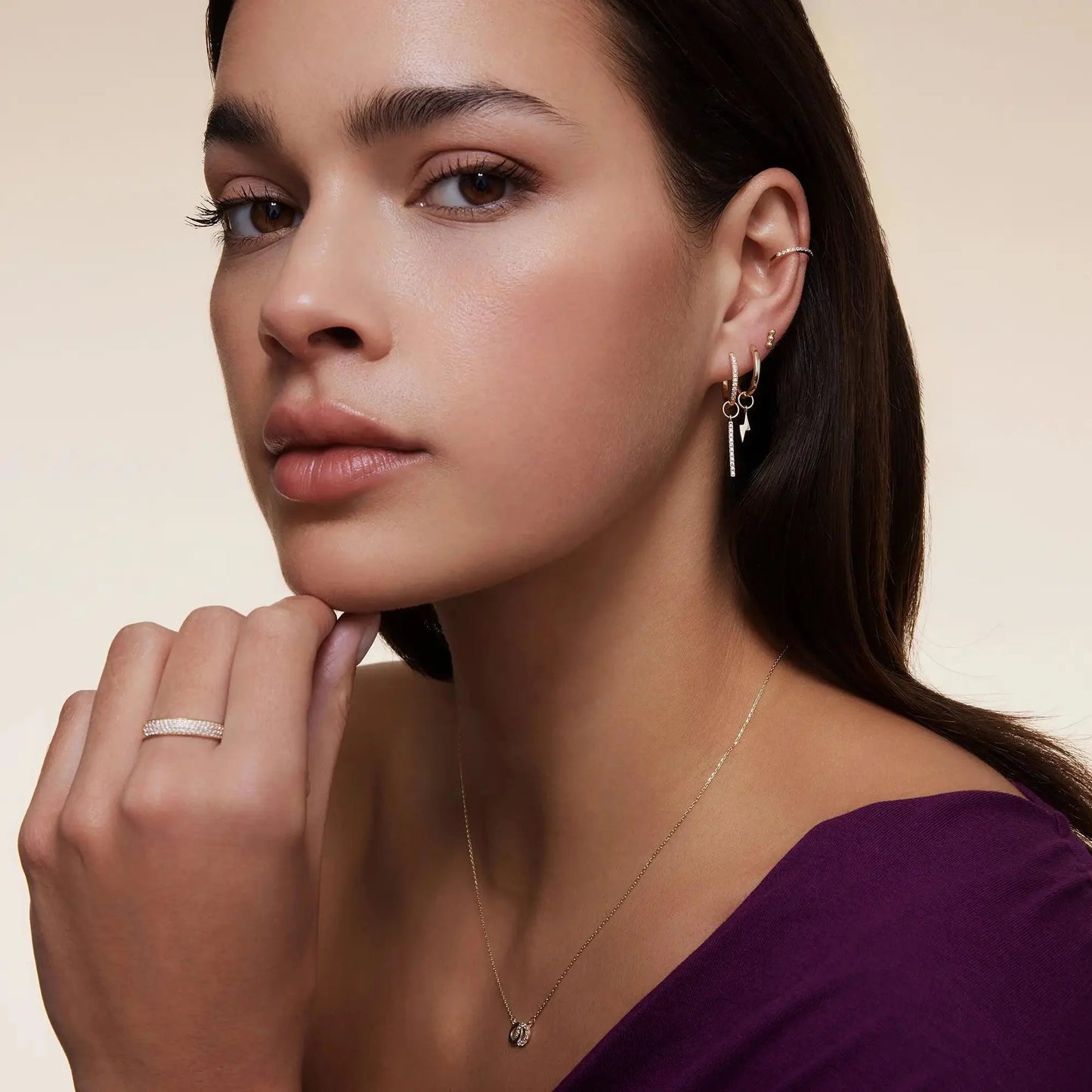 Moissanite Eternity Ear Cuff