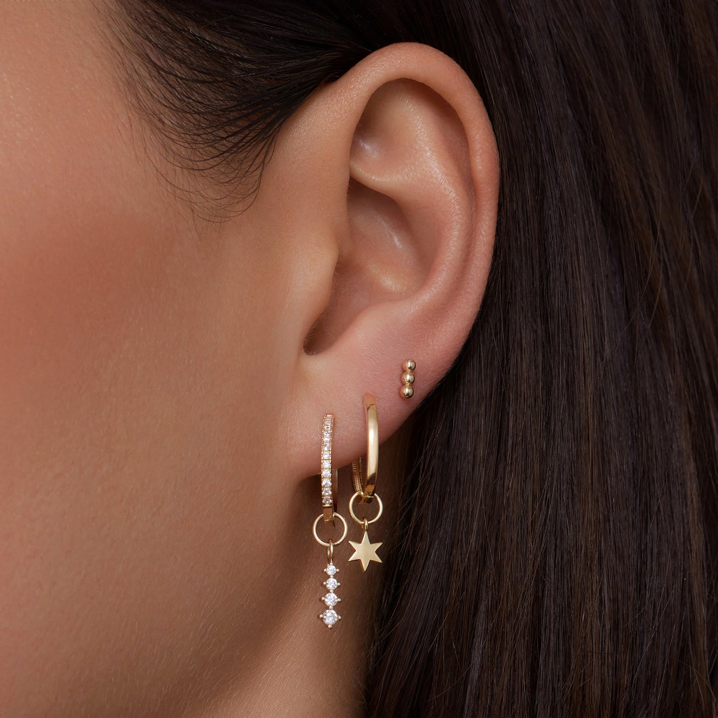Moissanite Icicle Hoop Charm