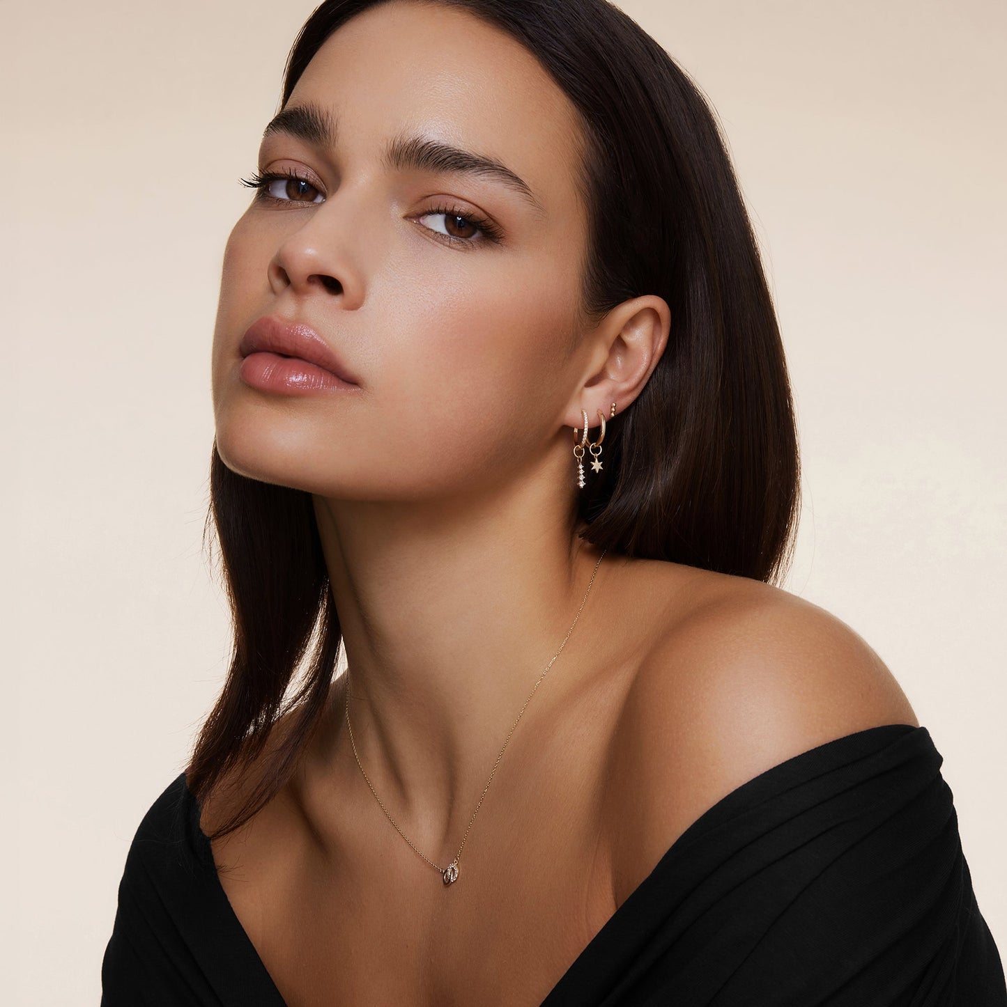 Moissanite Icicle Hoop Charm