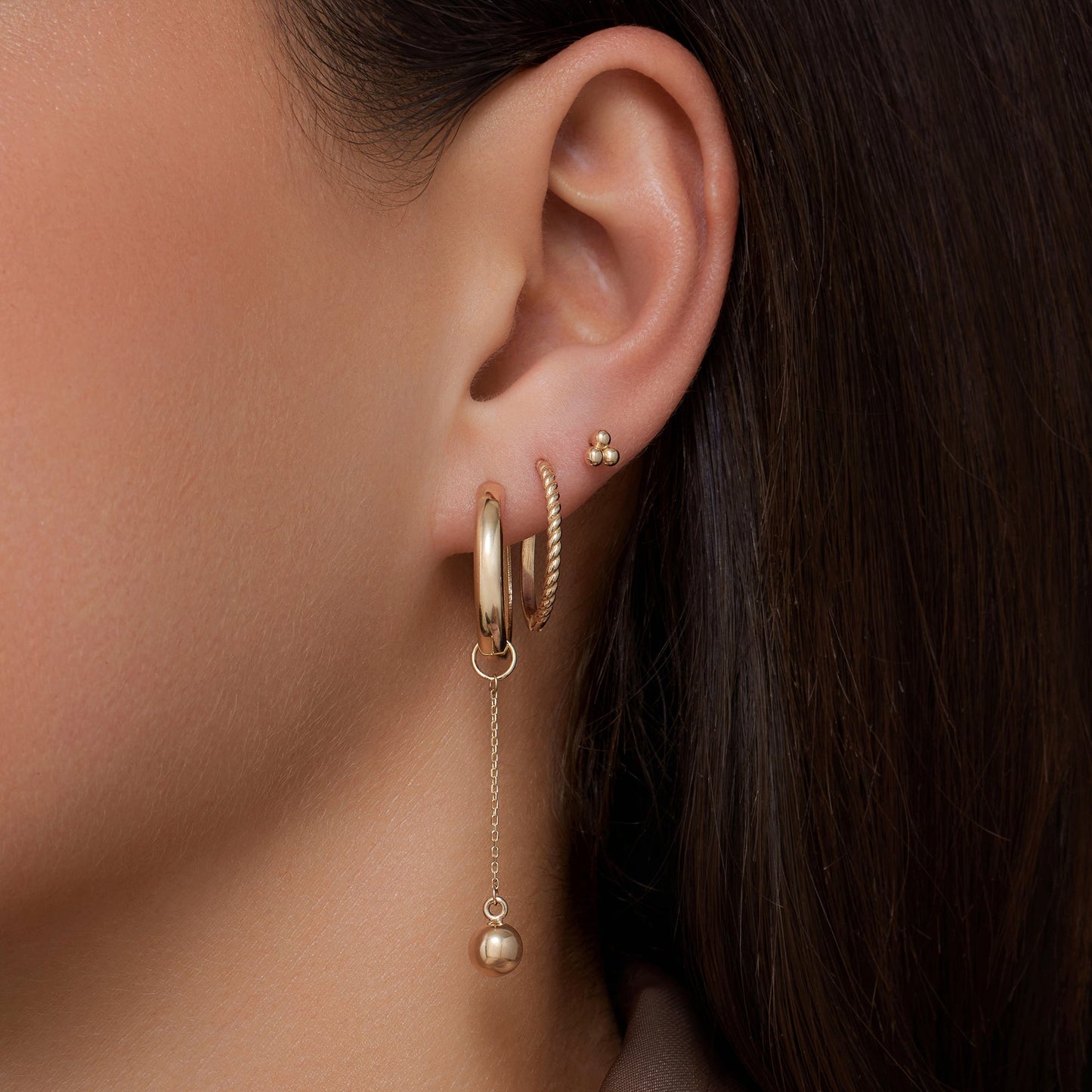 Sphere Drop Hoop Charm