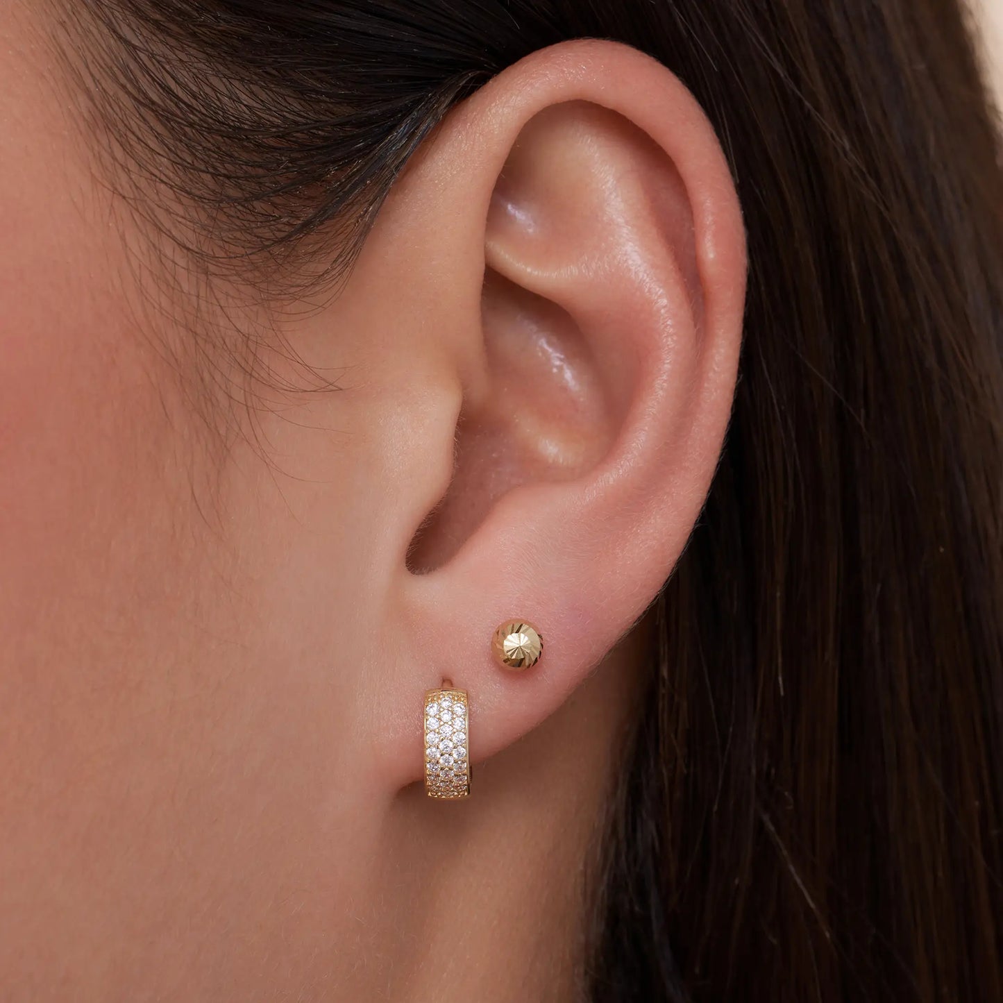 Diamond Cut Sphere Studs