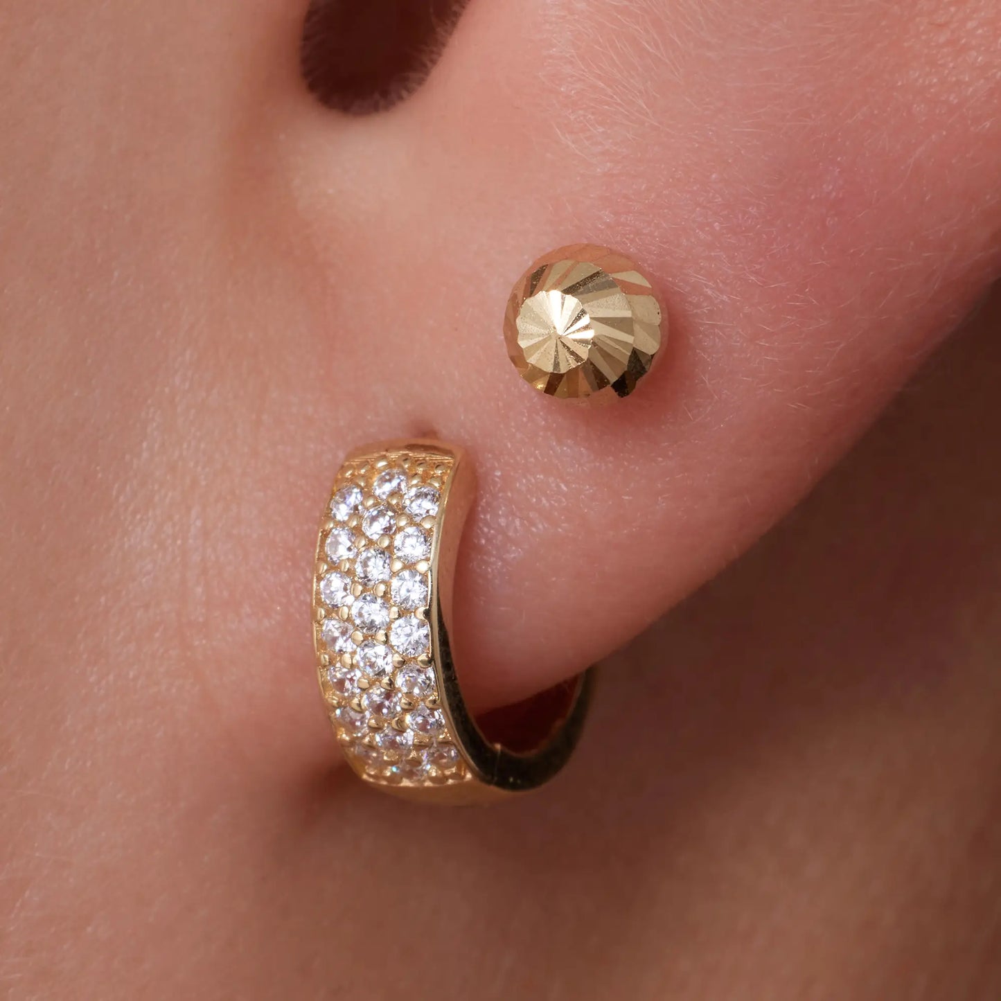 Diamond Cut Sphere Studs