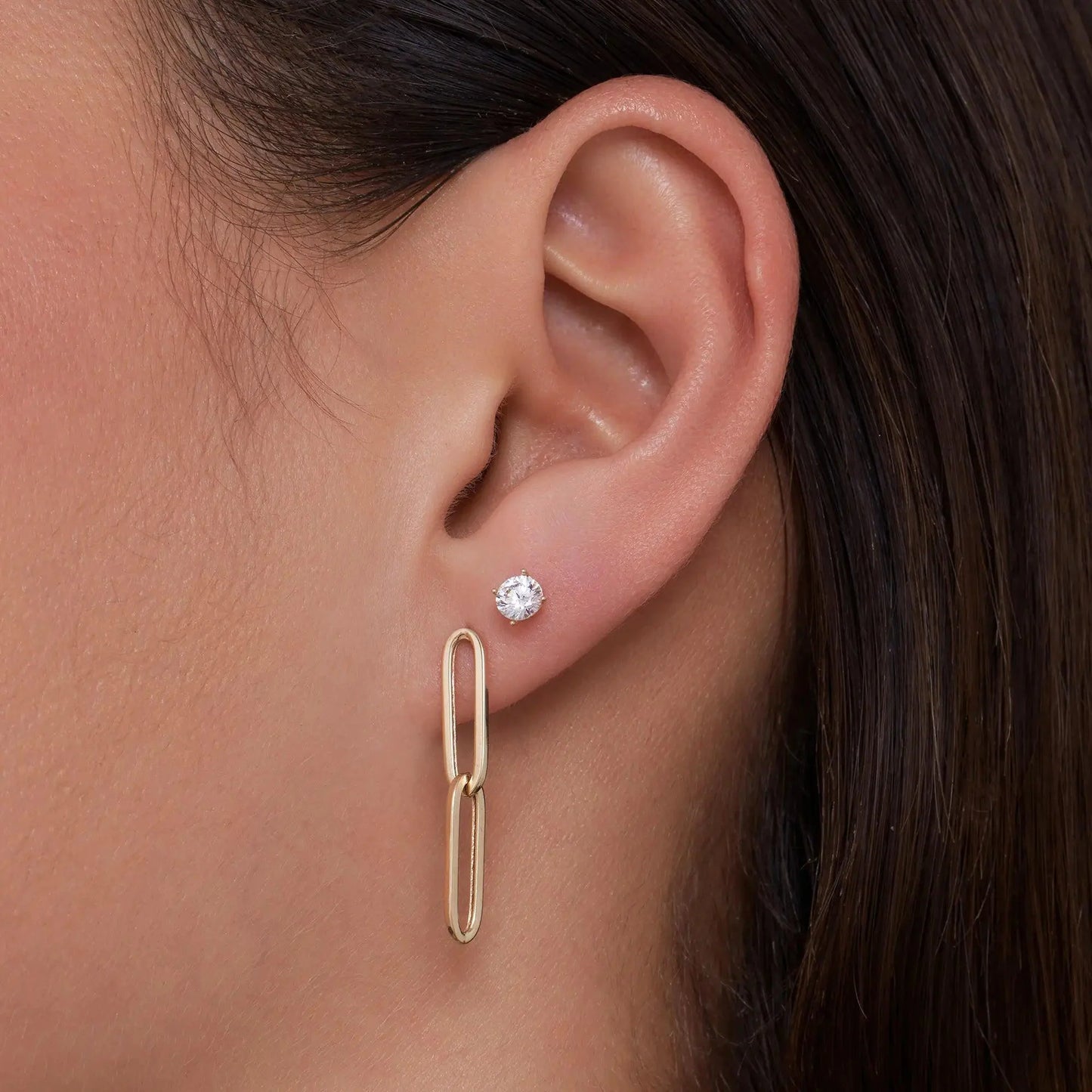 Double Paperclip Drop Earrings