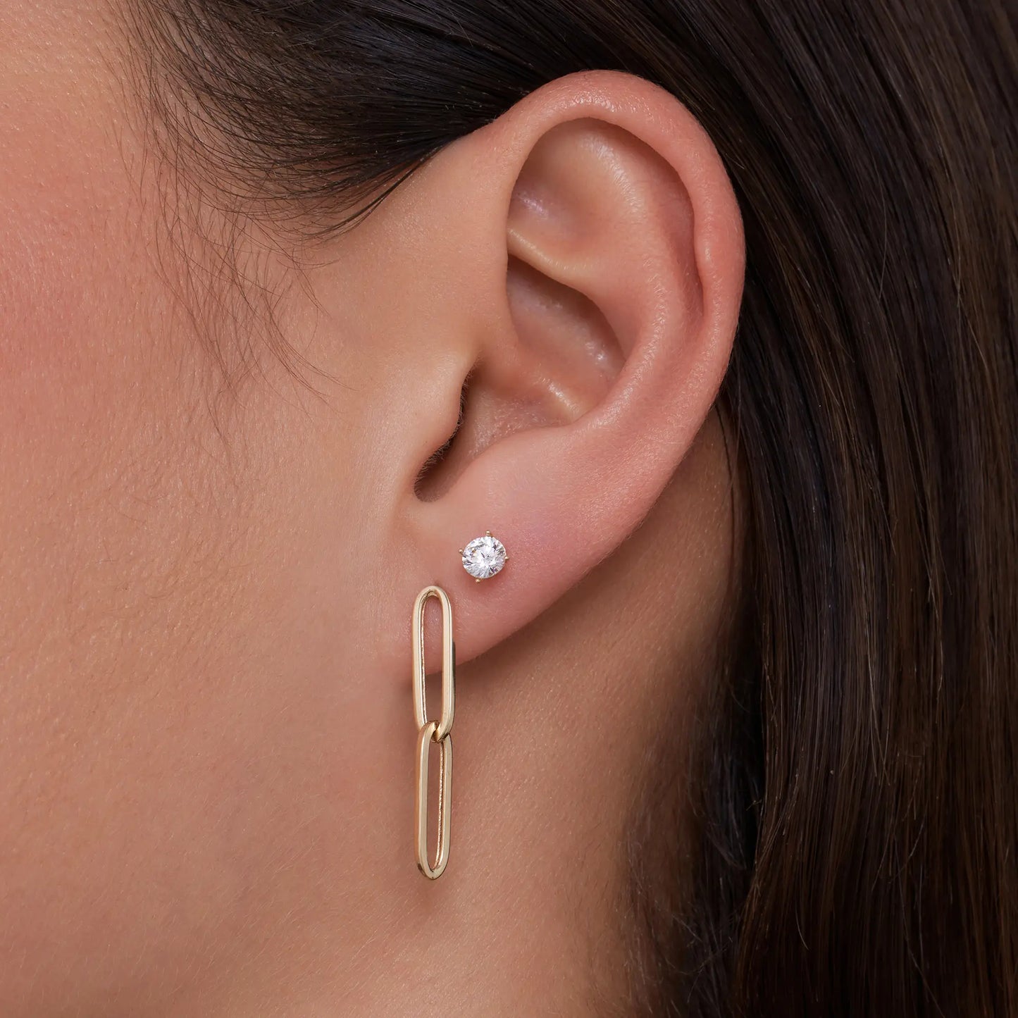 Four Prong Round Cut Cubic Zirconia Studs