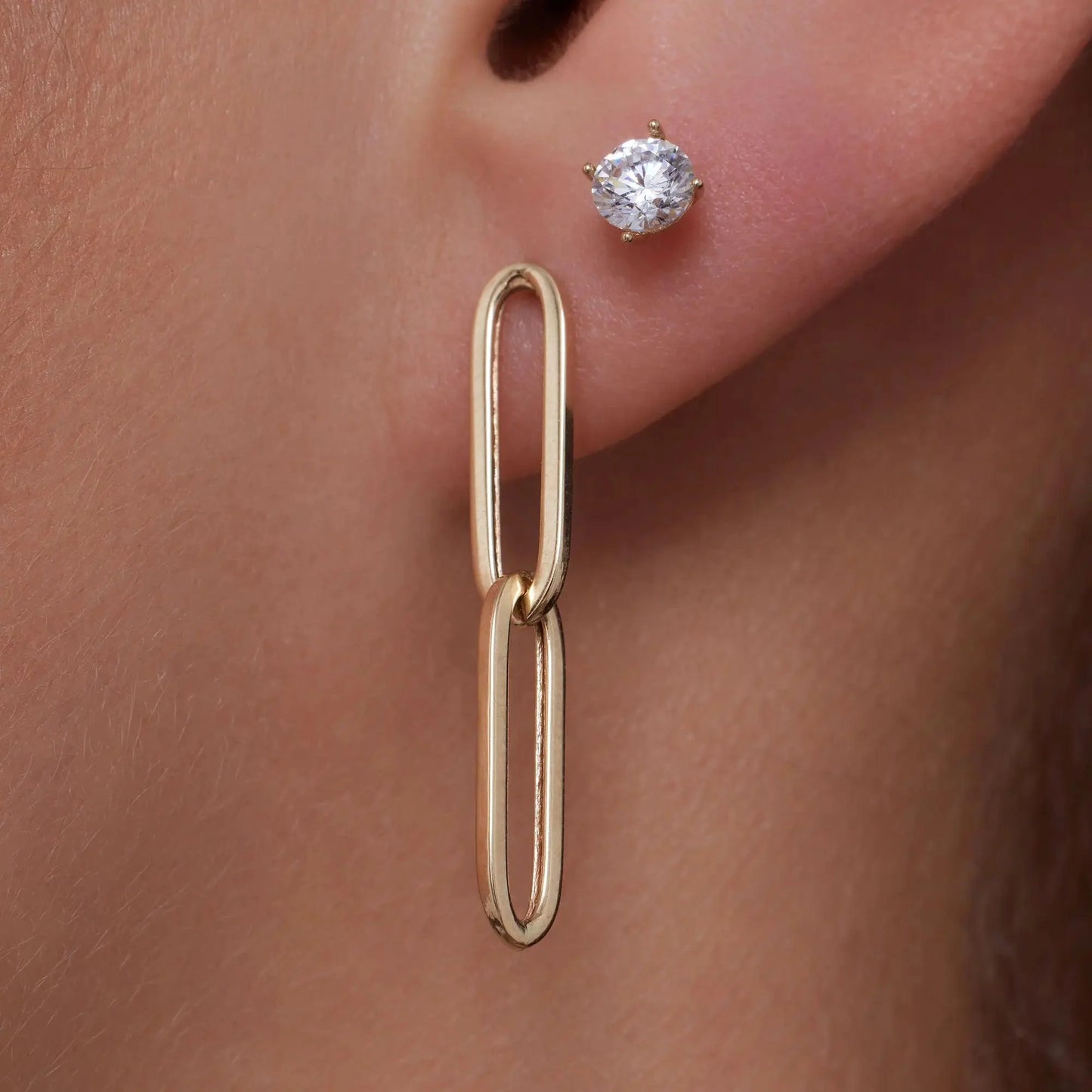 Double Paperclip Drop Earrings