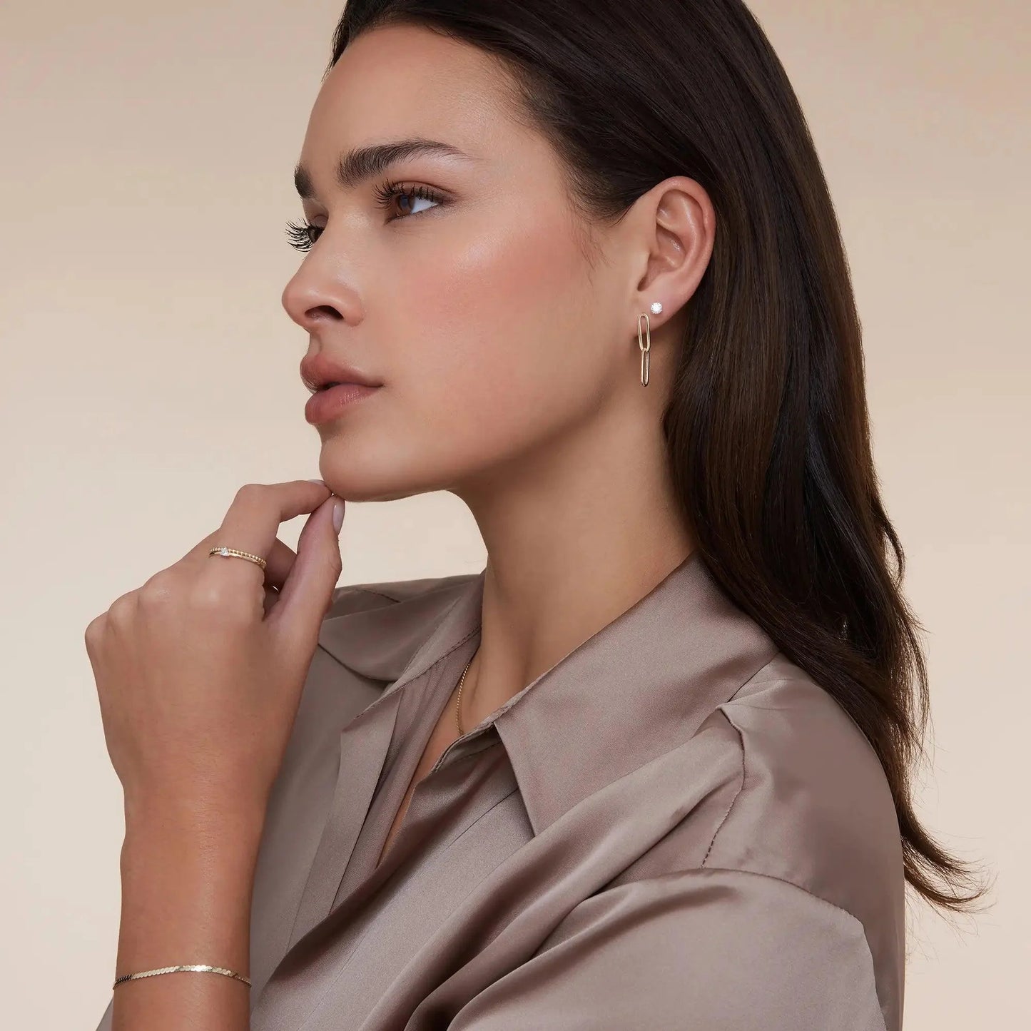 Double Paperclip Drop Earrings
