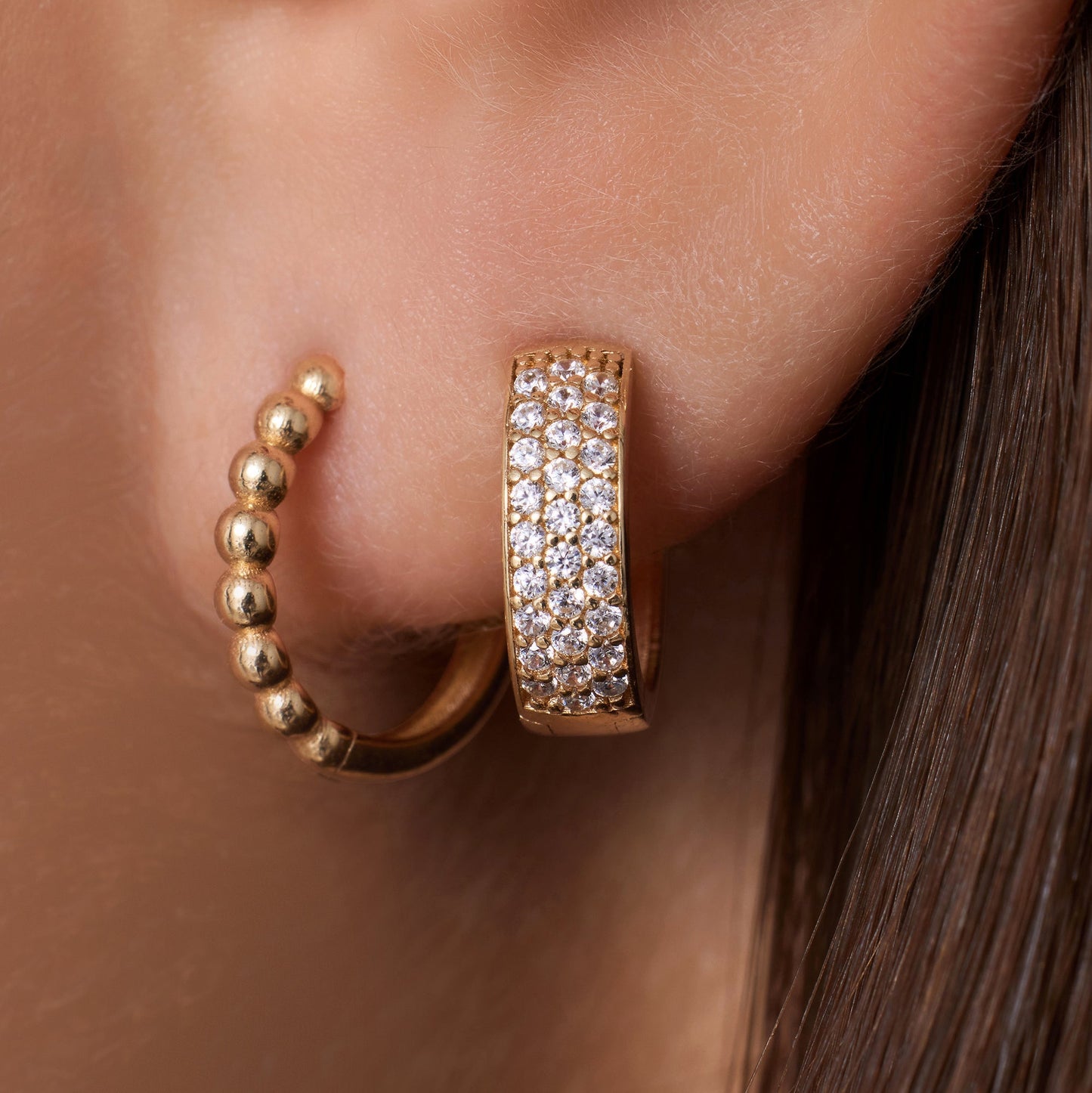Pave Moissanite Bold Huggie Hoops (12mm)