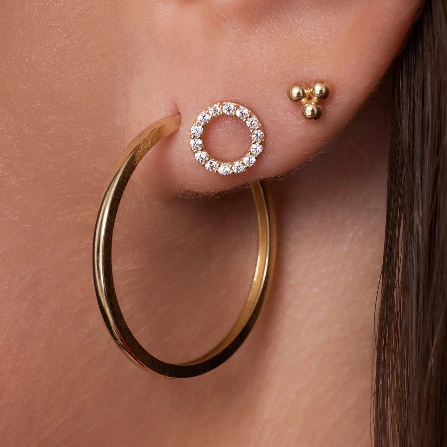 Pav¨¦ Cubic Zirconia Halo Studs