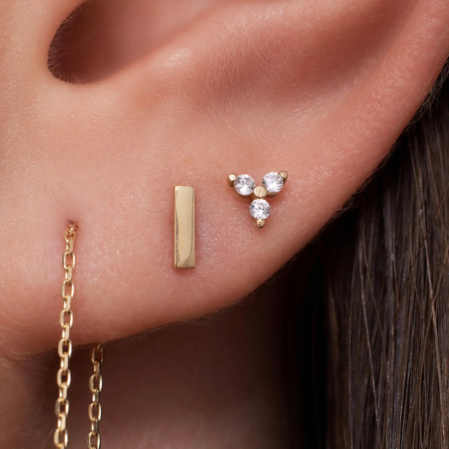 Moissanite Lotus Studs