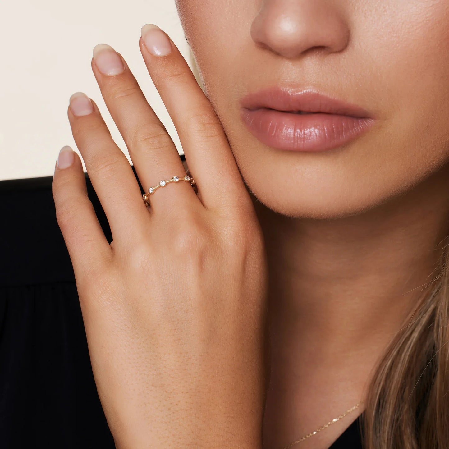Twelve Bezel Set Moissanite Band Ring