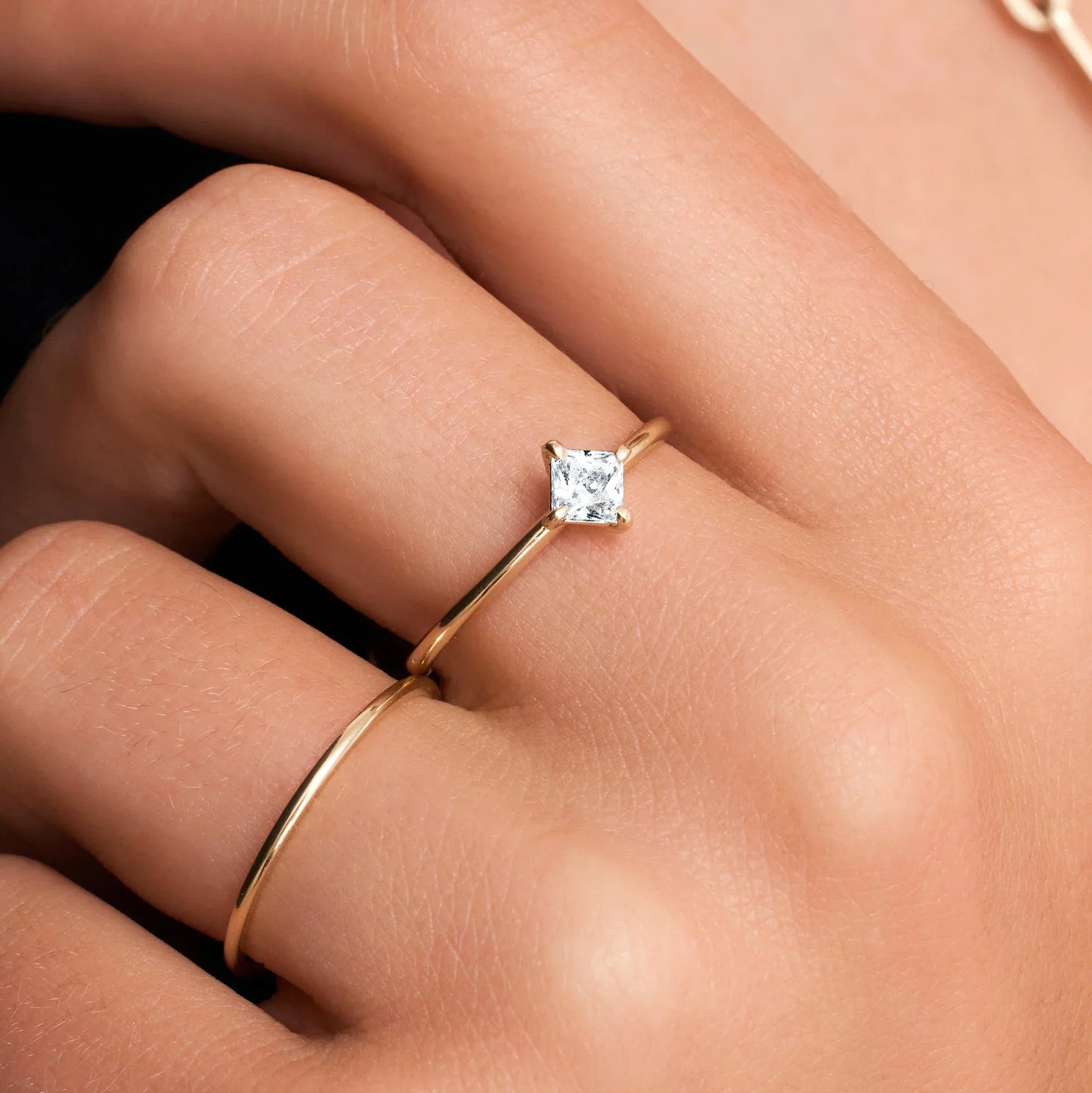 Square Cut Moissanite Ring