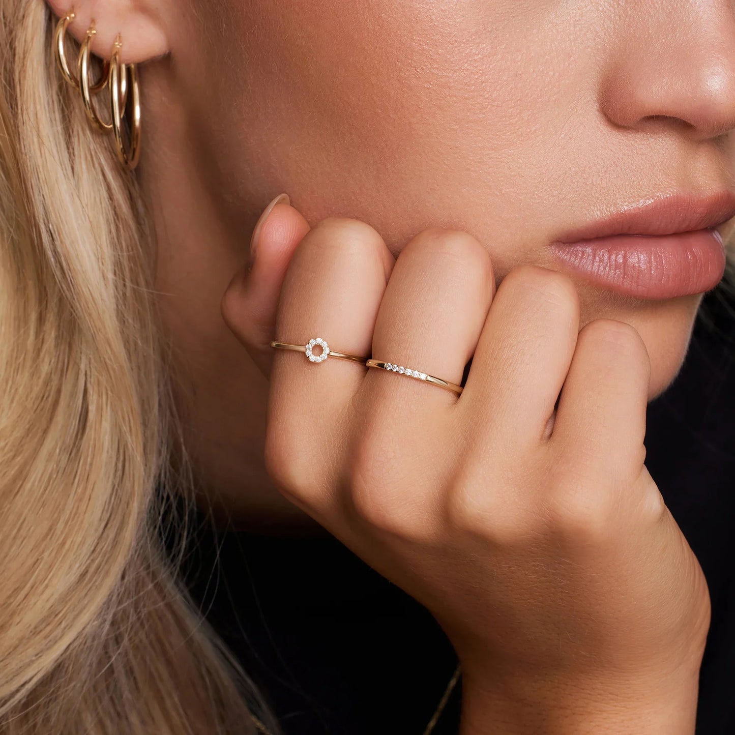Pave Moissanite Halo Ring
