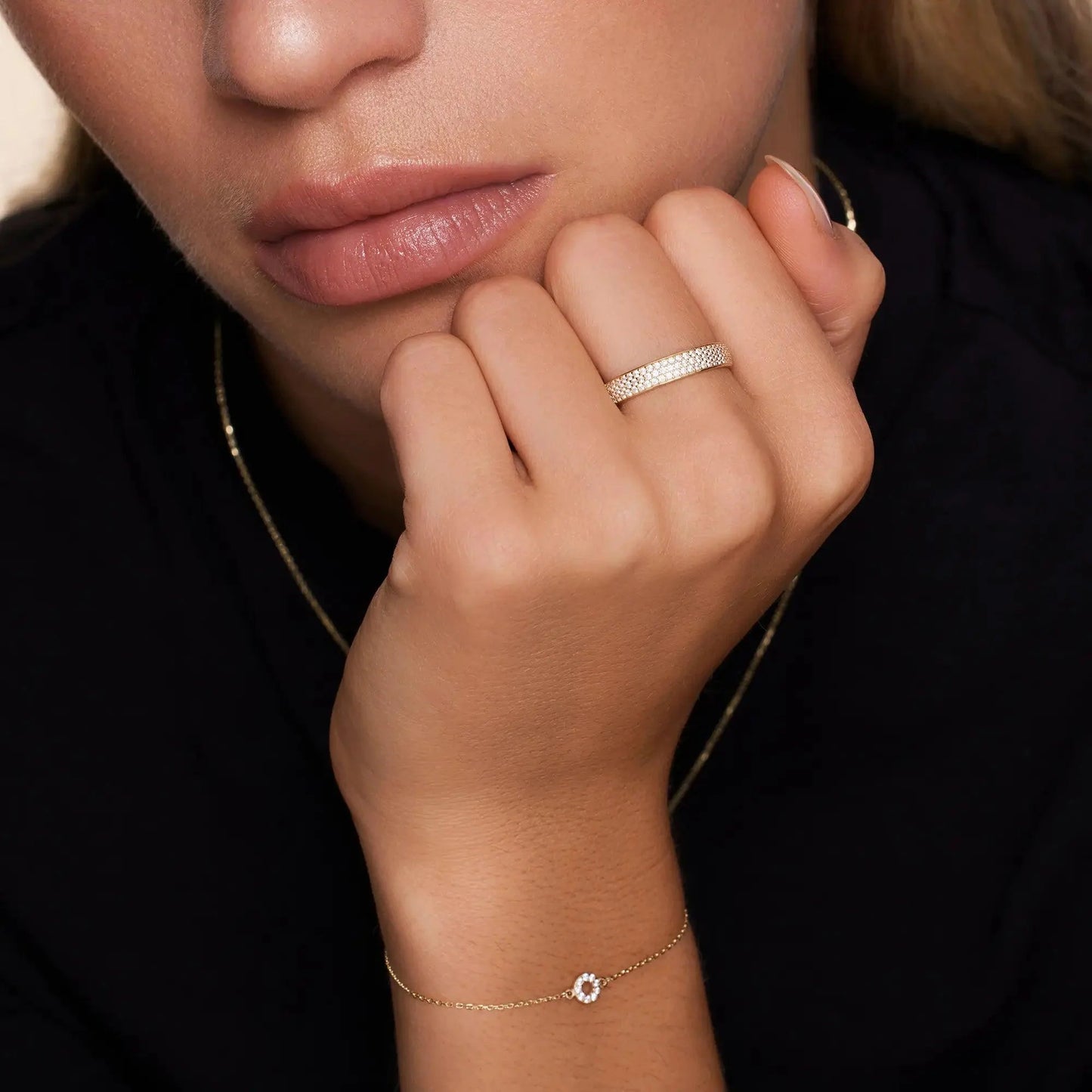 Moissanite Half Eternity Ring